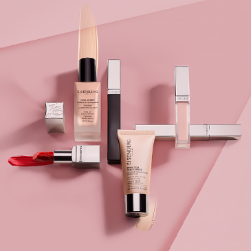 range of make-up skincare hybrid products against a pink background 